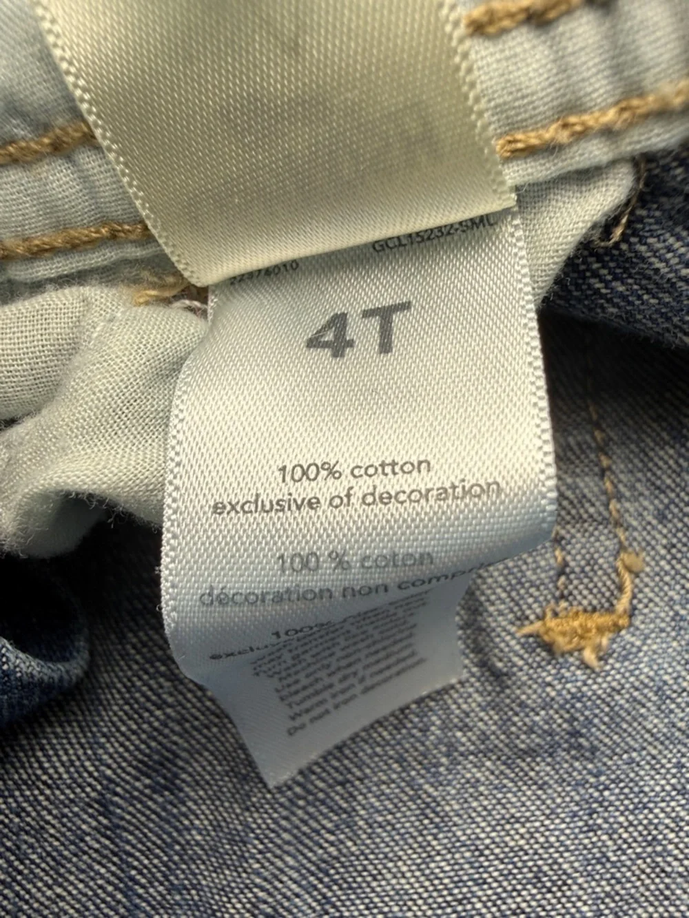 OshKosh B'gosh Boys' Blue Denim Overalls with Red White and Blue Straps Size 4T